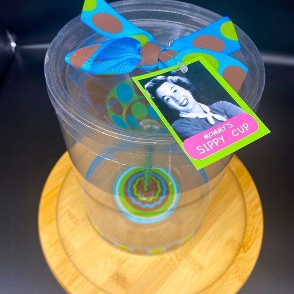 A margarita or martini stemmed glass painted with “Mommy’s Sippy Cup” - Picture 5 of 6